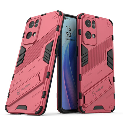 Scratch Resistant Hard PC Shockproof Anti-Drop TPU Protective Cover with Kickstand for Oppo Reno7 Pro 5G