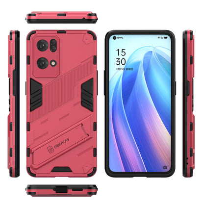 Scratch Resistant Hard PC Shockproof Anti-Drop TPU Protective Cover with Kickstand for Oppo Reno7 Pro 5G