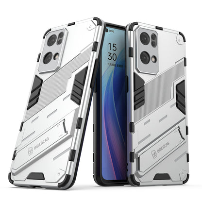 Scratch Resistant Hard PC Shockproof Anti-Drop TPU Protective Cover with Kickstand for Oppo Reno7 Pro 5G