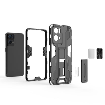 Dual-Layer Soft Flexible TPU Hard PC Anti-Slip Protective Phone Case with Kickstand for Oppo Reno7 Pro 5G