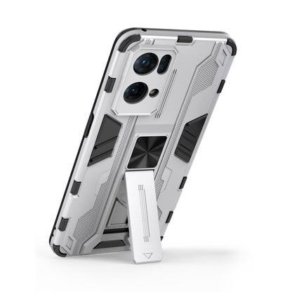 Dual-Layer Soft Flexible TPU Hard PC Anti-Slip Protective Phone Case with Kickstand for Oppo Reno7 Pro 5G