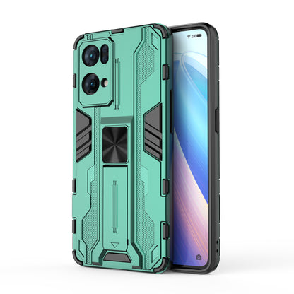 Dual-Layer Soft Flexible TPU Hard PC Anti-Slip Protective Phone Case with Kickstand for Oppo Reno7 Pro 5G