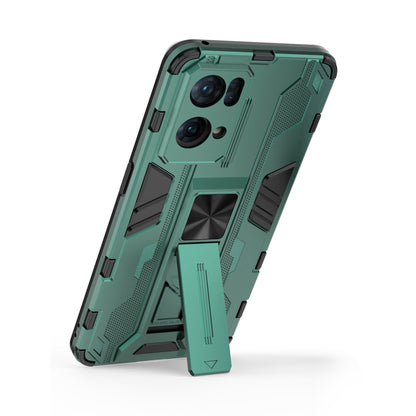 Dual-Layer Soft Flexible TPU Hard PC Anti-Slip Protective Phone Case with Kickstand for Oppo Reno7 Pro 5G