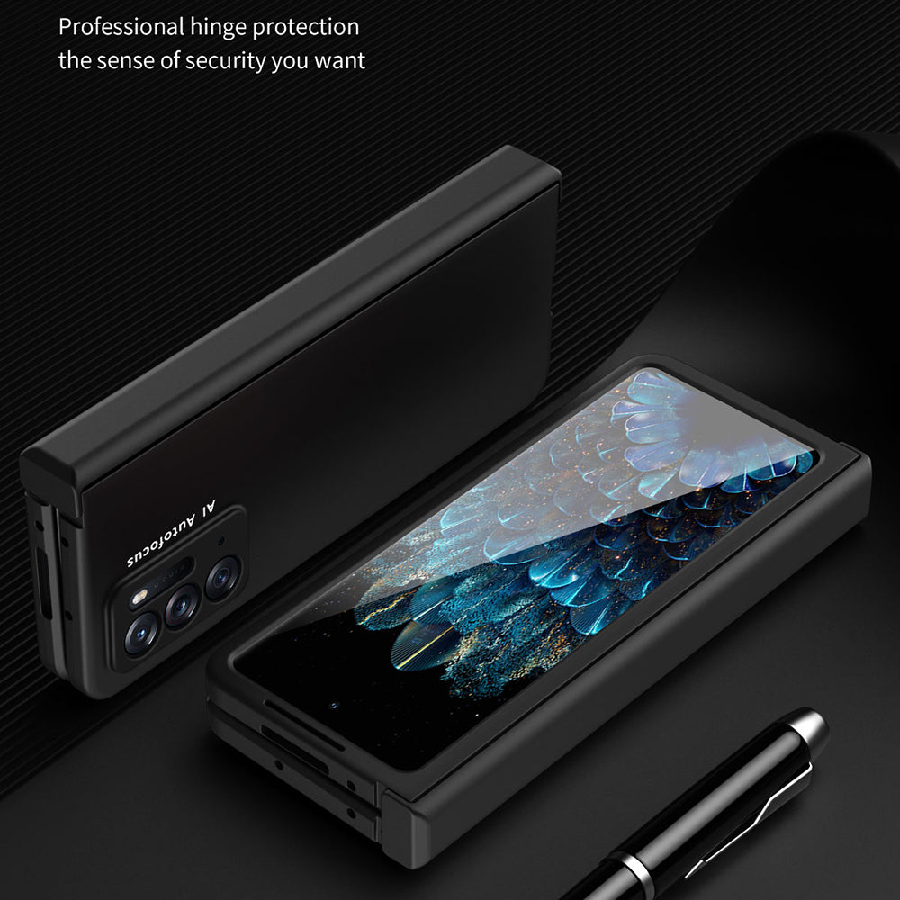 Glass Screen Protector Side Hinge Design Full Covering Hard PC Folding Case Phone Shell for Oppo Find N