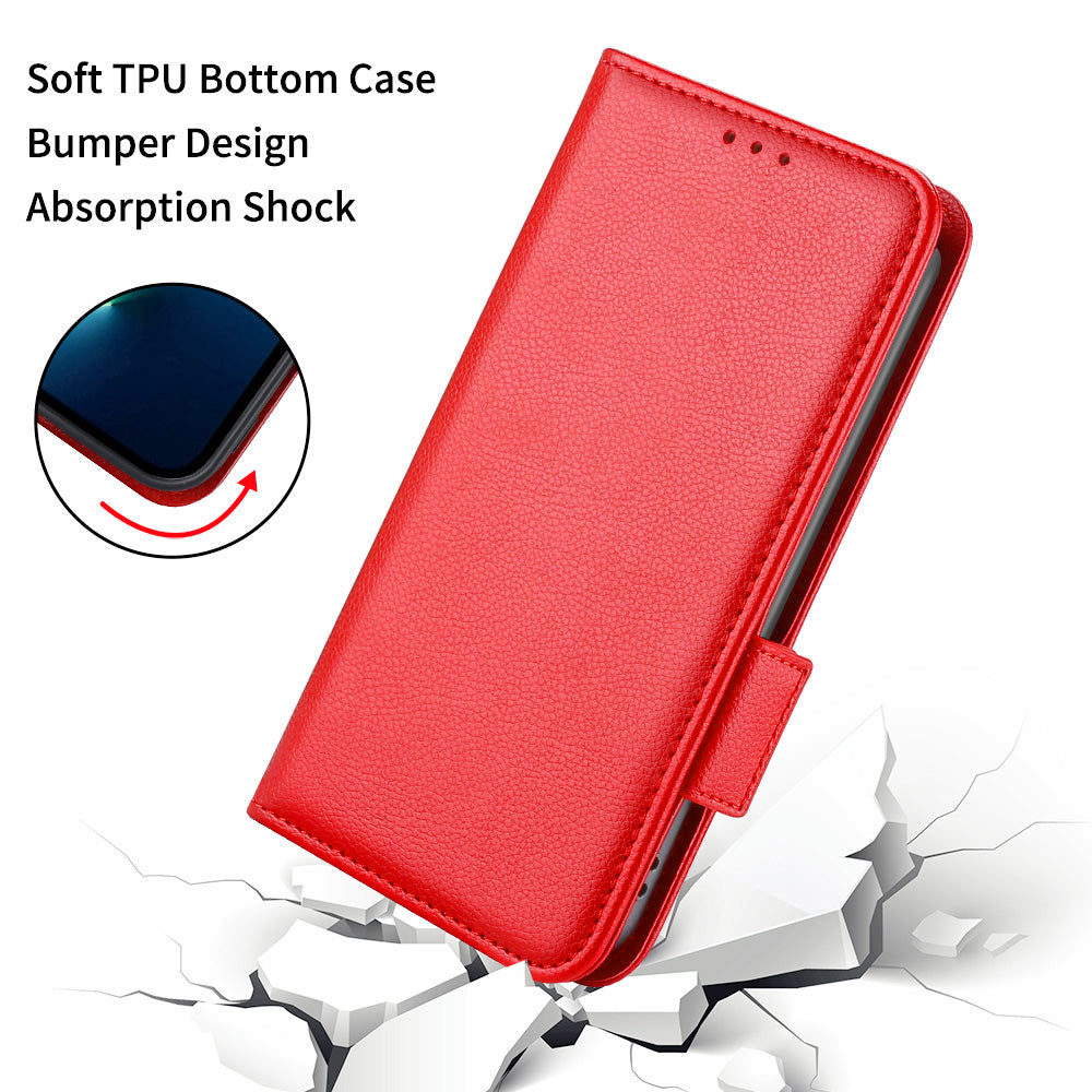 Well-protected Litchi Texture PU Leather Protective Cover Stand Wallet Phone Case for Oppo F19 Pro+ 5G/A94 5G/A95 5G/Reno5 Z