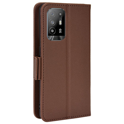 Well-protected Litchi Texture PU Leather Protective Cover Stand Wallet Phone Case for Oppo F19 Pro+ 5G/A94 5G/A95 5G/Reno5 Z