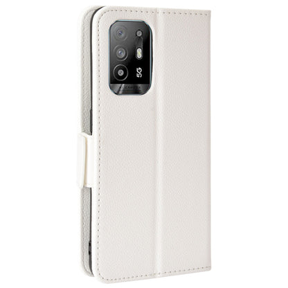 Well-protected Litchi Texture PU Leather Protective Cover Stand Wallet Phone Case for Oppo F19 Pro+ 5G/A94 5G/A95 5G/Reno5 Z