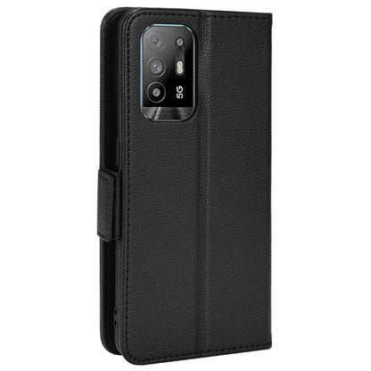 Well-protected Litchi Texture PU Leather Protective Cover Stand Wallet Phone Case for Oppo F19 Pro+ 5G/A94 5G/A95 5G/Reno5 Z