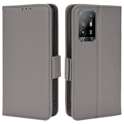 Well-protected Litchi Texture PU Leather Protective Cover Stand Wallet Phone Case for Oppo F19 Pro+ 5G/A94 5G/A95 5G/Reno5 Z