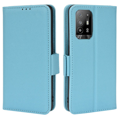 Well-protected Litchi Texture PU Leather Protective Cover Stand Wallet Phone Case for Oppo F19 Pro+ 5G/A94 5G/A95 5G/Reno5 Z