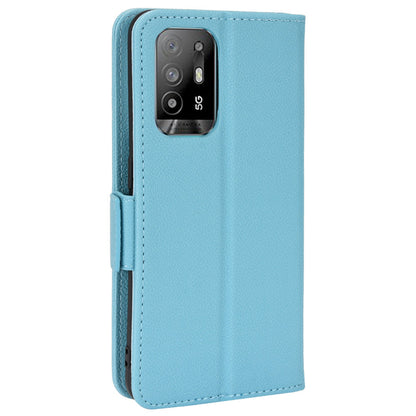 Well-protected Litchi Texture PU Leather Protective Cover Stand Wallet Phone Case for Oppo F19 Pro+ 5G/A94 5G/A95 5G/Reno5 Z