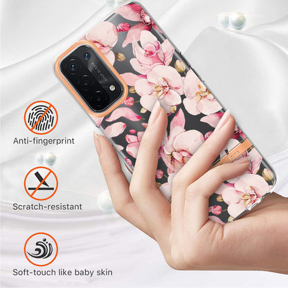 LB5 Series Flower Pattern Fingerprint-free Anti-scratch Phone Case IMD IML Electroplating TPU Shell for Oppo A74 5G/A93 5G/A54 5G/A93s 5G