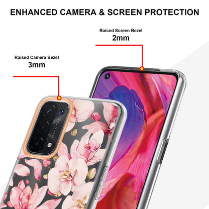 LB5 Series Flower Pattern Fingerprint-free Anti-scratch Phone Case IMD IML Electroplating TPU Shell for Oppo A74 5G/A93 5G/A54 5G/A93s 5G