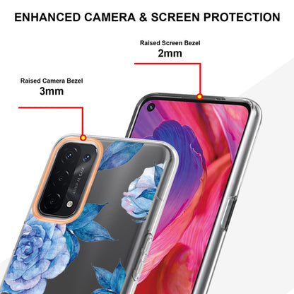 LB5 Series Flower Pattern Fingerprint-free Anti-scratch Phone Case IMD IML Electroplating TPU Shell for Oppo A74 5G/A93 5G/A54 5G/A93s 5G