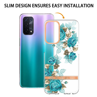 LB5 Series Flower Pattern Fingerprint-free Anti-scratch Phone Case IMD IML Electroplating TPU Shell for Oppo A74 5G/A93 5G/A54 5G/A93s 5G