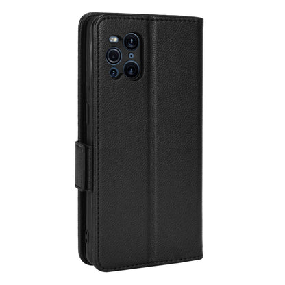 Stand Feature Litchi Texture PU Leather Wallet Flip Cover TPU Shockproof Interior Case for Oppo Find X3 / Find X3 Pro