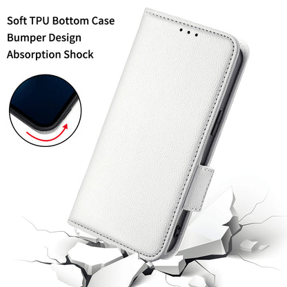 Stand Feature Litchi Texture PU Leather Wallet Flip Cover TPU Shockproof Interior Case for Oppo Find X3 / Find X3 Pro