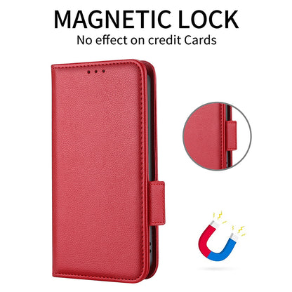 Stand Feature Litchi Texture PU Leather Wallet Flip Cover TPU Shockproof Interior Case for Oppo Find X3 / Find X3 Pro