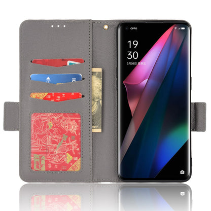 Stand Feature Litchi Texture PU Leather Wallet Flip Cover TPU Shockproof Interior Case for Oppo Find X3 / Find X3 Pro