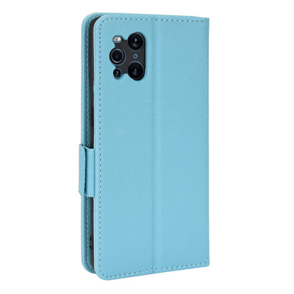 Stand Feature Litchi Texture PU Leather Wallet Flip Cover TPU Shockproof Interior Case for Oppo Find X3 / Find X3 Pro