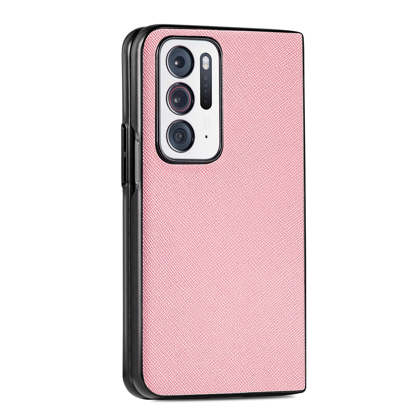 Cross Texture Scratch-resistant PU Leather Coated Hard PC Folding Phone Case Cover for Oppo Find N