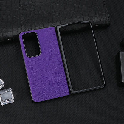 Cross Texture Scratch-resistant PU Leather Coated Hard PC Folding Phone Case Cover for Oppo Find N