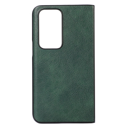 Litchi Texture Mobile Phone Case PU Leather Coated PC Hybrid Phone Cover for Oppo Find N