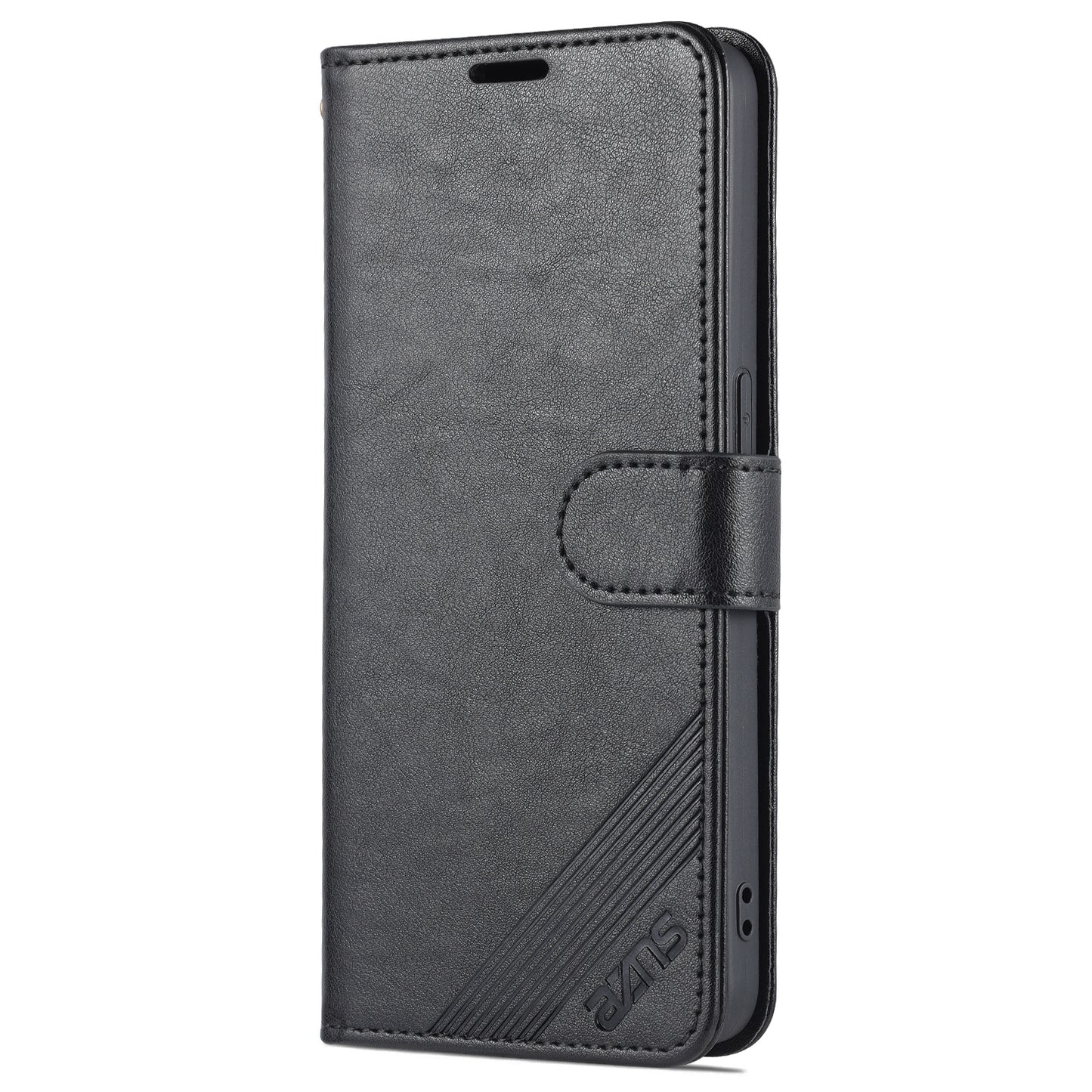 AZNS Magnetic Textured PU Leather Phone Case Soft TPU Stand Flip Wallet Cover for Oppo Reno7 5G (China)