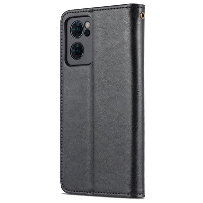 AZNS Magnetic Textured PU Leather Phone Case Soft TPU Stand Flip Wallet Cover for Oppo Reno7 5G (China)