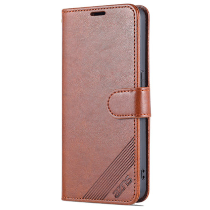 AZNS Magnetic Textured PU Leather Phone Case Soft TPU Stand Flip Wallet Cover for Oppo Reno7 5G (China)