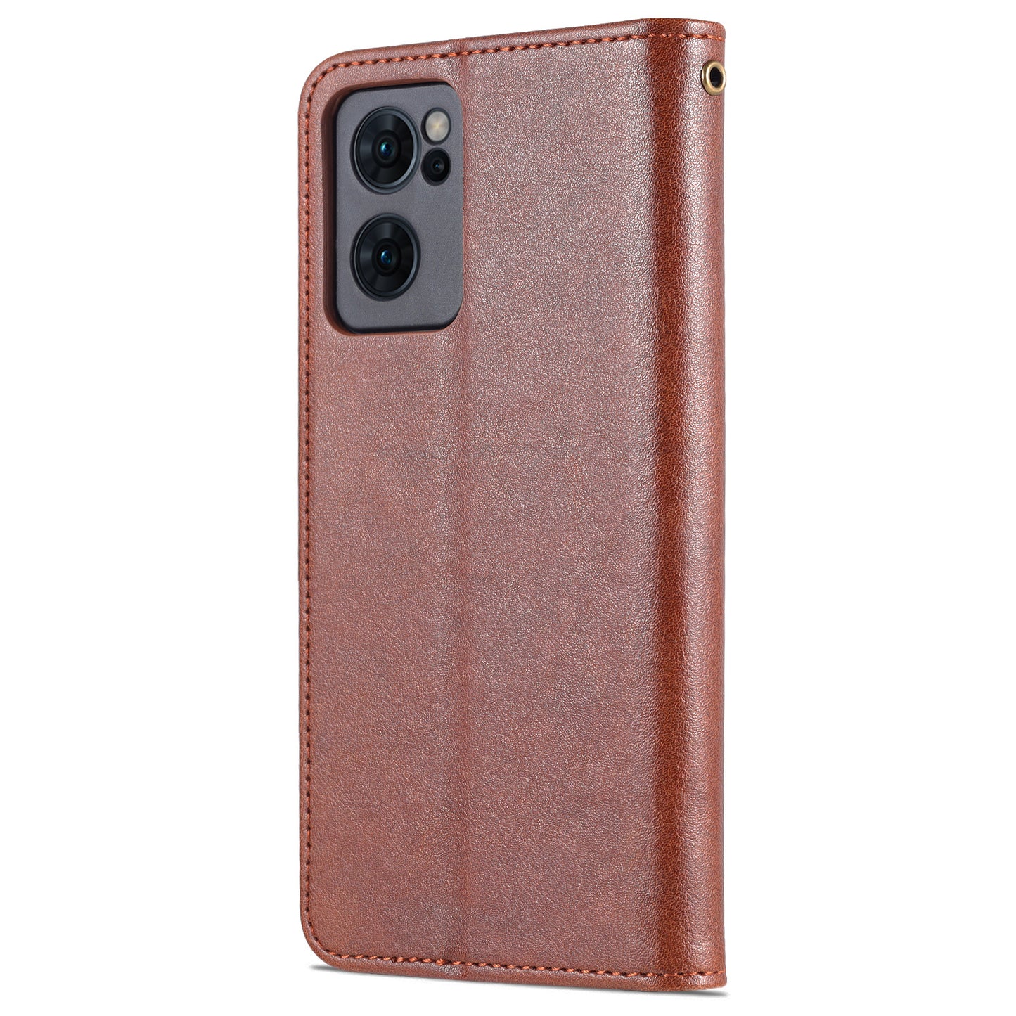 AZNS Magnetic Textured PU Leather Phone Case Soft TPU Stand Flip Wallet Cover for Oppo Reno7 5G (China)