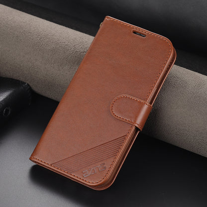 AZNS Magnetic Textured PU Leather Phone Case Soft TPU Stand Flip Wallet Cover for Oppo Reno7 5G (China)