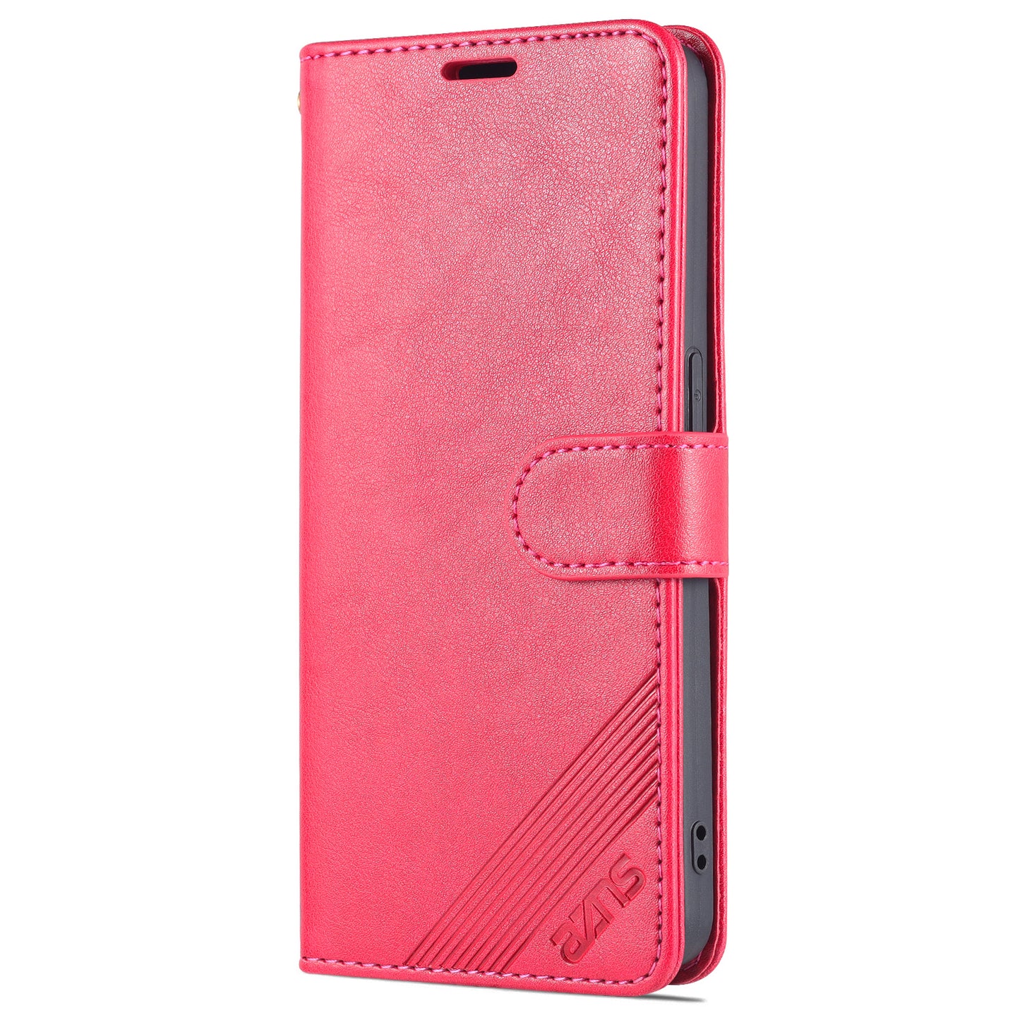 AZNS Magnetic Textured PU Leather Phone Case Soft TPU Stand Flip Wallet Cover for Oppo Reno7 5G (China)