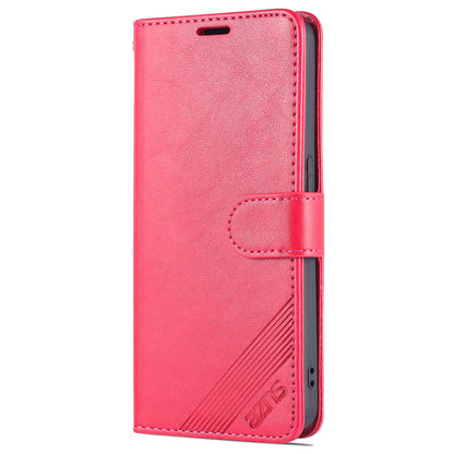 AZNS Magnetic Textured PU Leather Phone Case Soft TPU Stand Flip Wallet Cover for Oppo Reno7 5G (China)