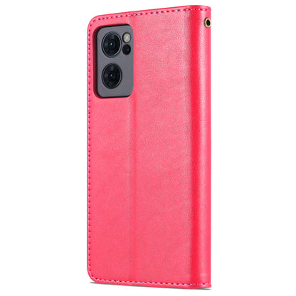 AZNS Textured PU Leather Flip Folio Book Stand Phone Case TPU Shockproof Folio Cover with Wallet for Oppo Reno7 SE 5G