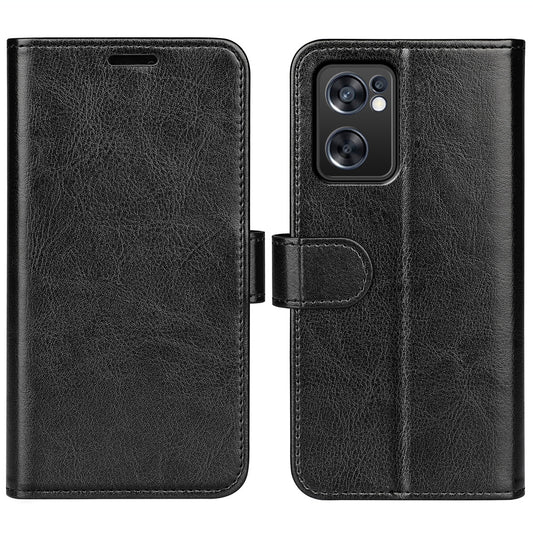 Crazy Horse Texture PU Leather Case for Oppo Reno7 SE 5G, Wallet Flip Inner TPU Protective Folio Stand Cover