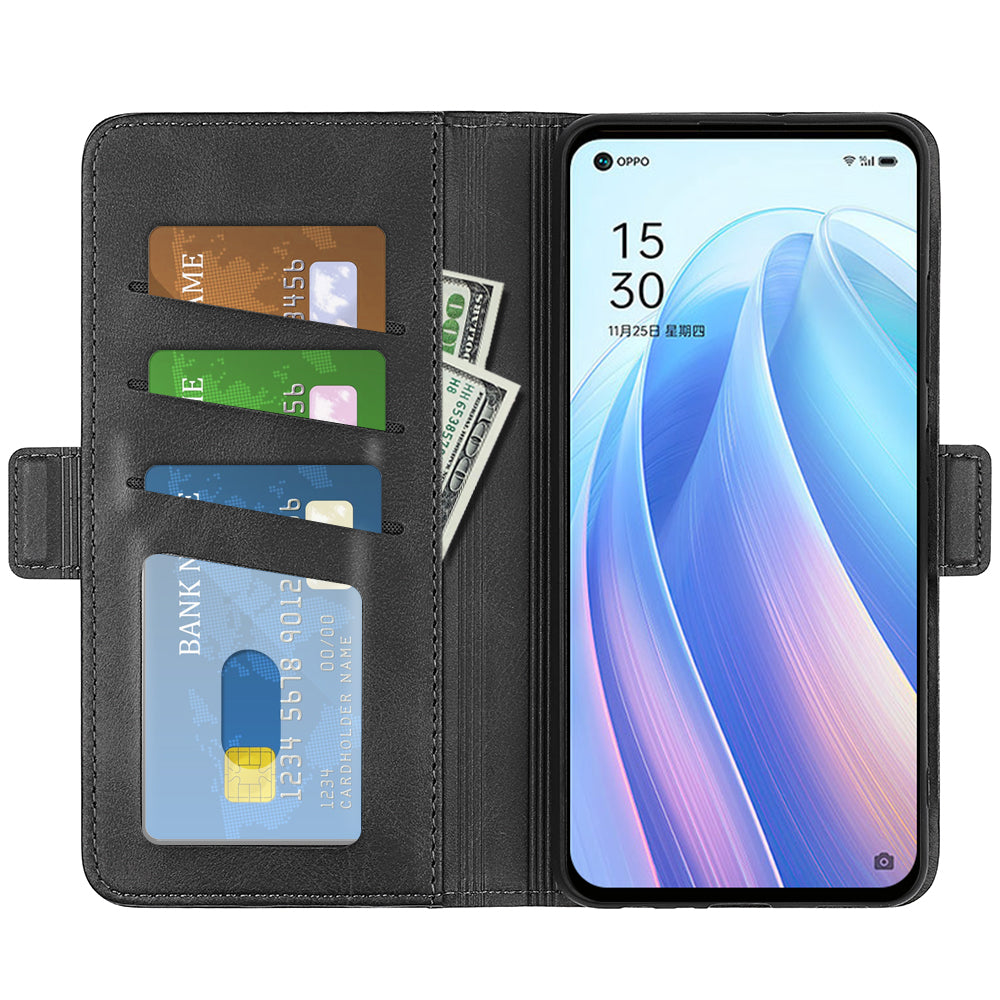 Textured PU Leather Cover for Oppo Reno7 SE 5G Case, Stand Magnetic Closure Shockproof TPU Inner Shell with Wallet