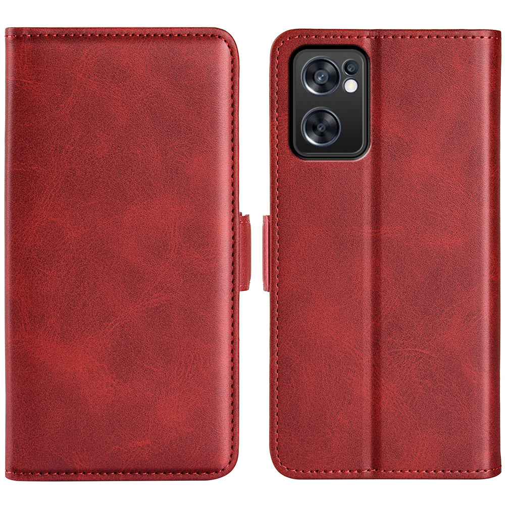 Textured PU Leather Cover for Oppo Reno7 SE 5G Case, Stand Magnetic Closure Shockproof TPU Inner Shell with Wallet