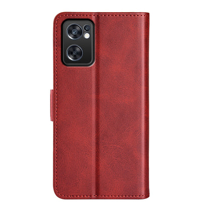 Textured PU Leather Cover for Oppo Reno7 SE 5G Case, Stand Magnetic Closure Shockproof TPU Inner Shell with Wallet