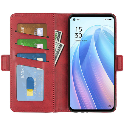 Textured PU Leather Cover for Oppo Reno7 SE 5G Case, Stand Magnetic Closure Shockproof TPU Inner Shell with Wallet