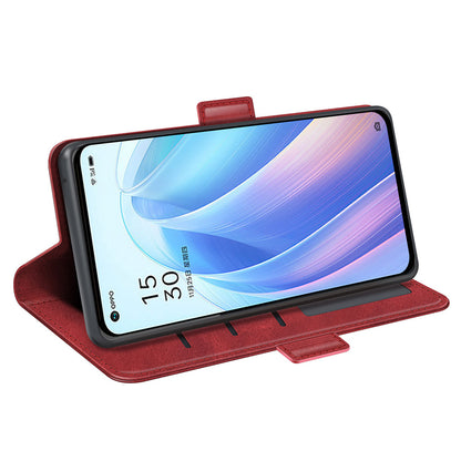 Textured PU Leather Cover for Oppo Reno7 SE 5G Case, Stand Magnetic Closure Shockproof TPU Inner Shell with Wallet