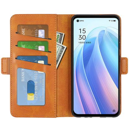 Textured PU Leather Cover for Oppo Reno7 SE 5G Case, Stand Magnetic Closure Shockproof TPU Inner Shell with Wallet