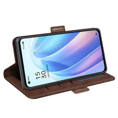 Textured PU Leather Cover for Oppo Reno7 SE 5G Case, Stand Magnetic Closure Shockproof TPU Inner Shell with Wallet