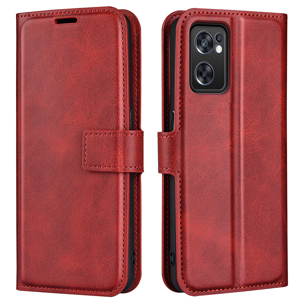 Texture PU Leather Wallet Cover for Oppo Reno7 SE 5G Case, Stand Function Magnetic Closure TPU Inner Shell