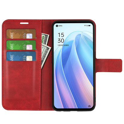 Texture PU Leather Wallet Cover for Oppo Reno7 SE 5G Case, Stand Function Magnetic Closure TPU Inner Shell