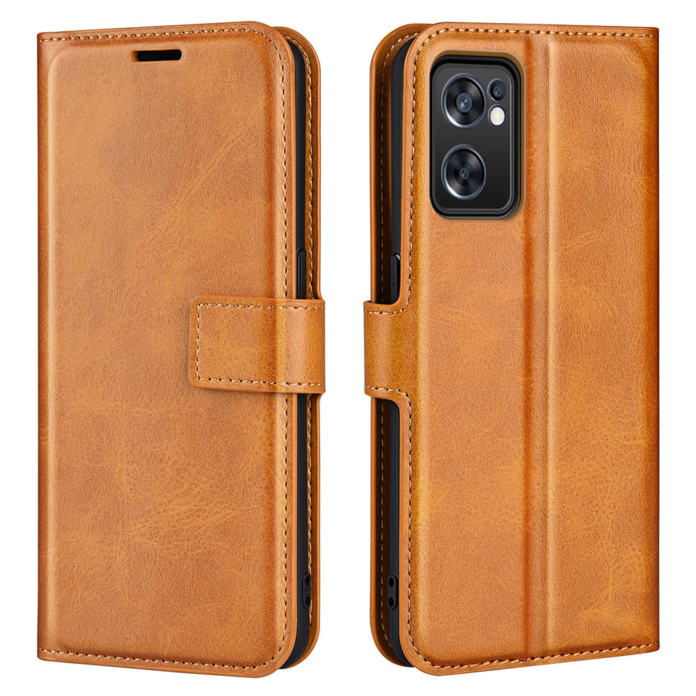 Texture PU Leather Wallet Cover for Oppo Reno7 SE 5G Case, Stand Function Magnetic Closure TPU Inner Shell