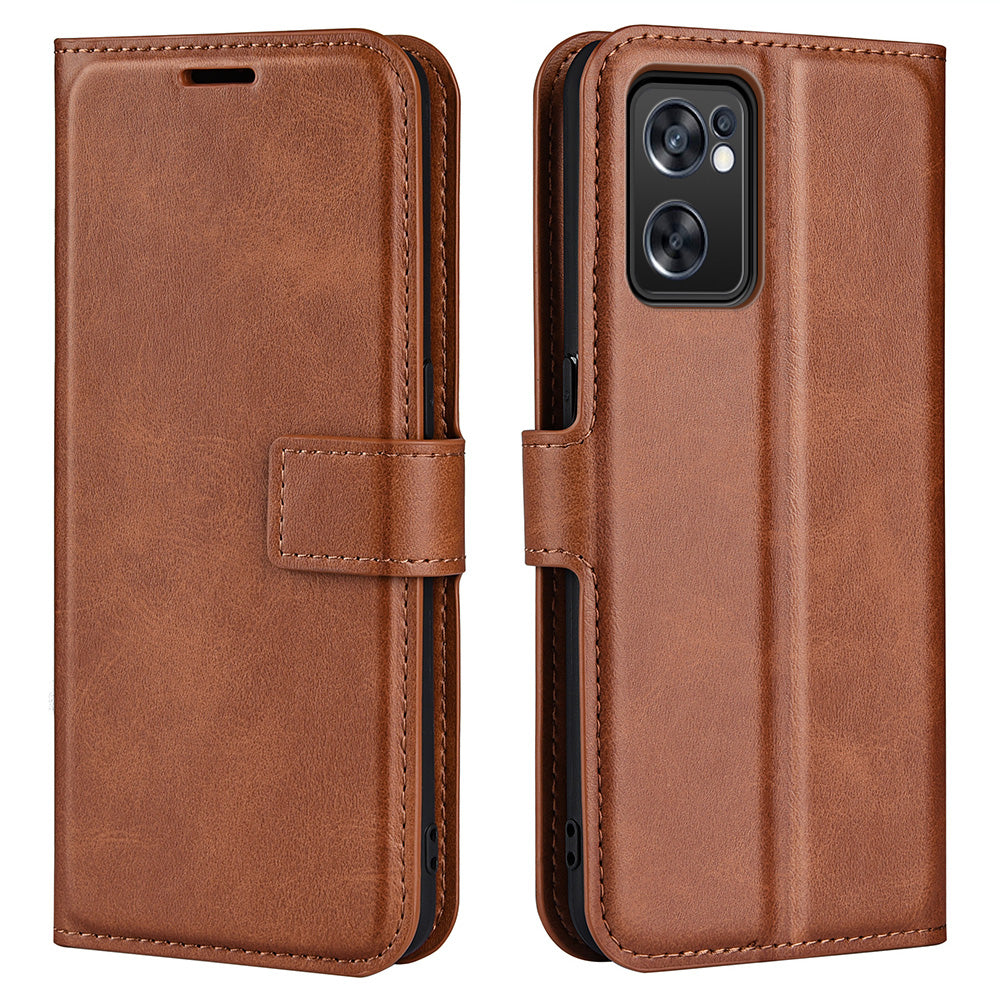 Texture PU Leather Wallet Cover for Oppo Reno7 SE 5G Case, Stand Function Magnetic Closure TPU Inner Shell