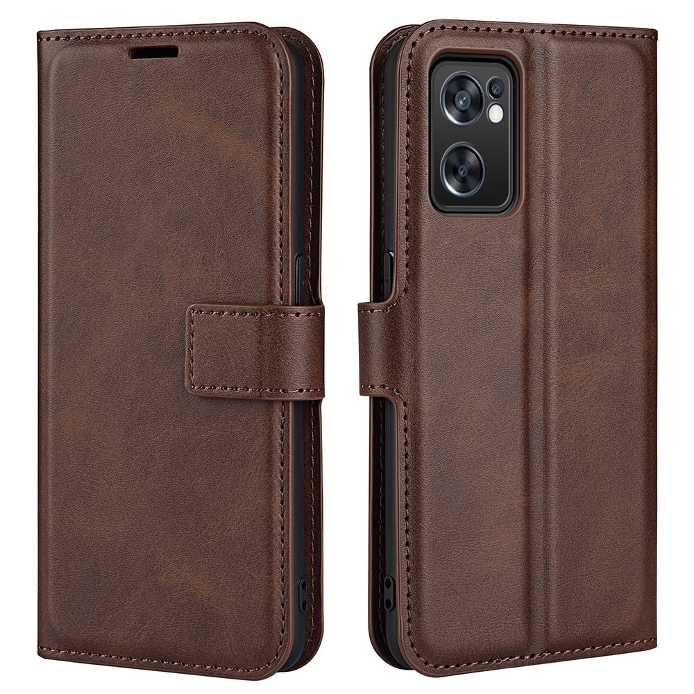 Texture PU Leather Wallet Cover for Oppo Reno7 SE 5G Case, Stand Function Magnetic Closure TPU Inner Shell