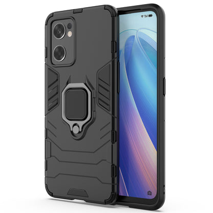 Ring Kickstand Sturdy Anti-Shock Flexible TPU + Hard PC Back Cover for Oppo Reno7 SE 5G