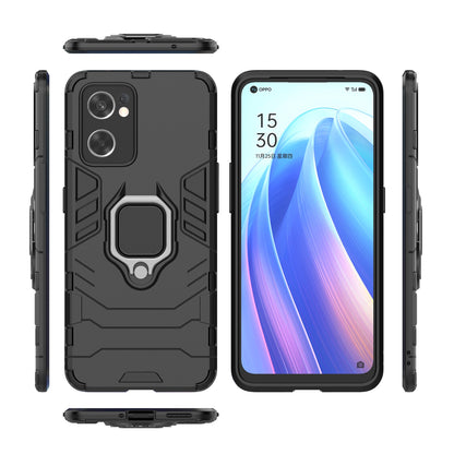 Ring Kickstand Sturdy Anti-Shock Flexible TPU + Hard PC Back Cover for Oppo Reno7 SE 5G